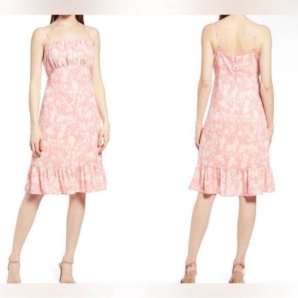 CHELSEA28 NWT Sleeveless Gathered Ruffle Dress In
PINK LAND LAKE VINE Size M - Picture 1 of 11